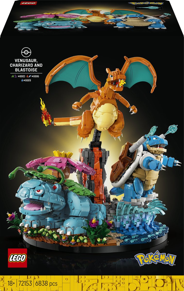 Lego Pokémon Dracaufeu, Florian et Tortank n°72153
