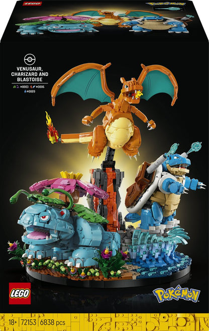 Lego Pokémon Dracaufeu, Florian et Tortank n°72153