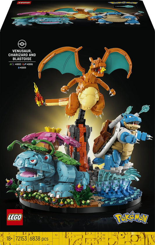 Lego Pokémon Dracaufeu, Florian et Tortank n°72153