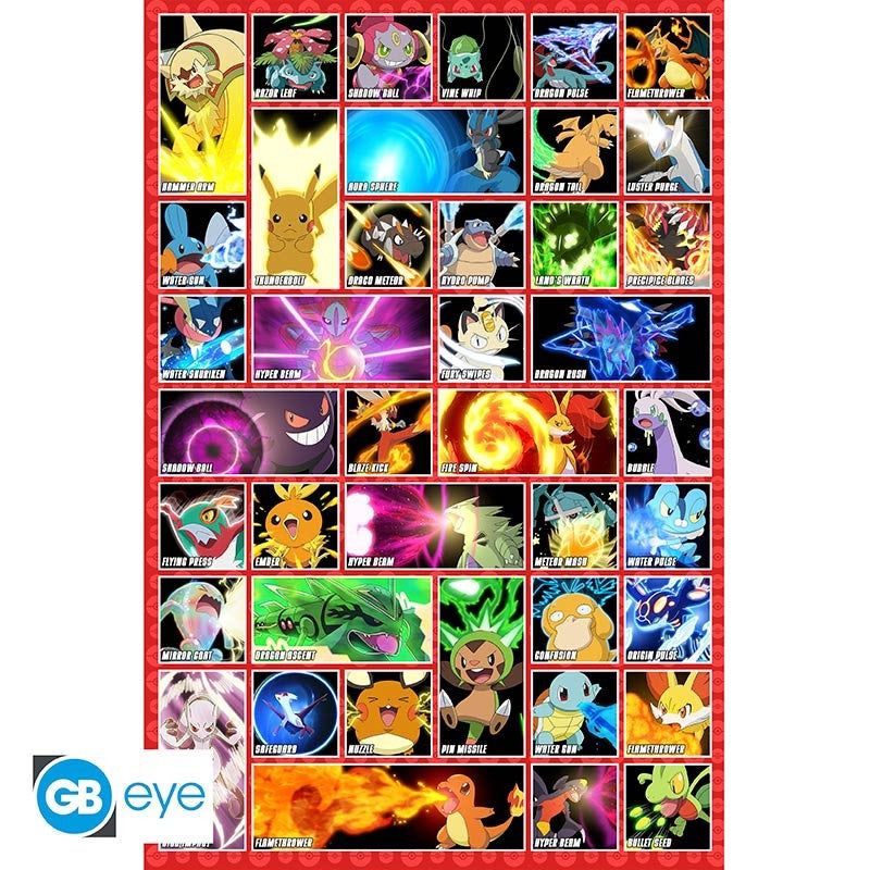 Maxi Poster Attaque Pokemon 91.5x61cm