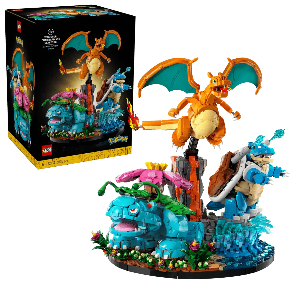 Lego Pokémon Dracaufeu, Florian et Tortank n°72153